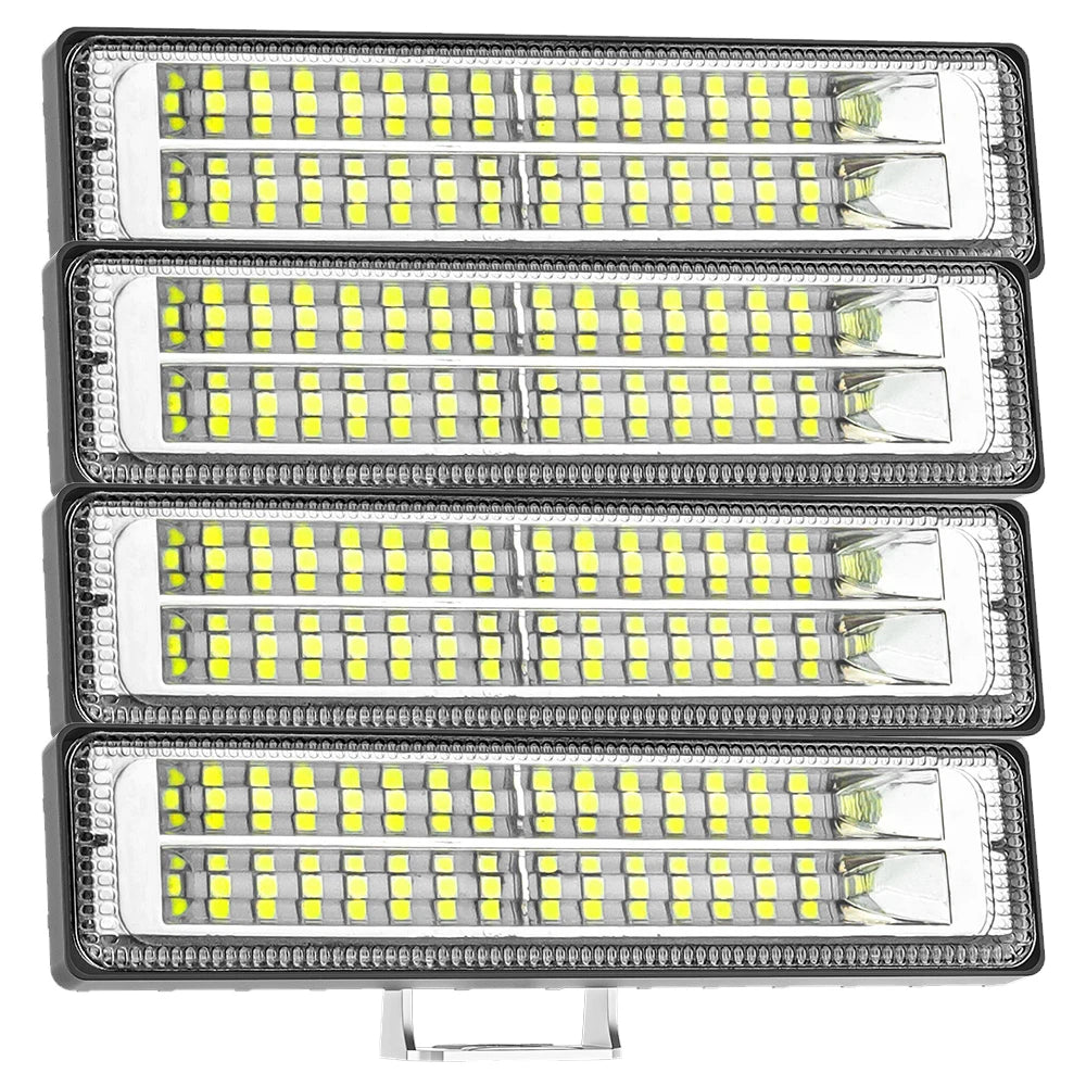 barre lumineuse led 84w ip65 double rangée noir support adjustable mounting bracket
