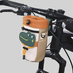 sacoches vélo guidon sangles élastiques ours grenouille patches couleurs ludiques enfants