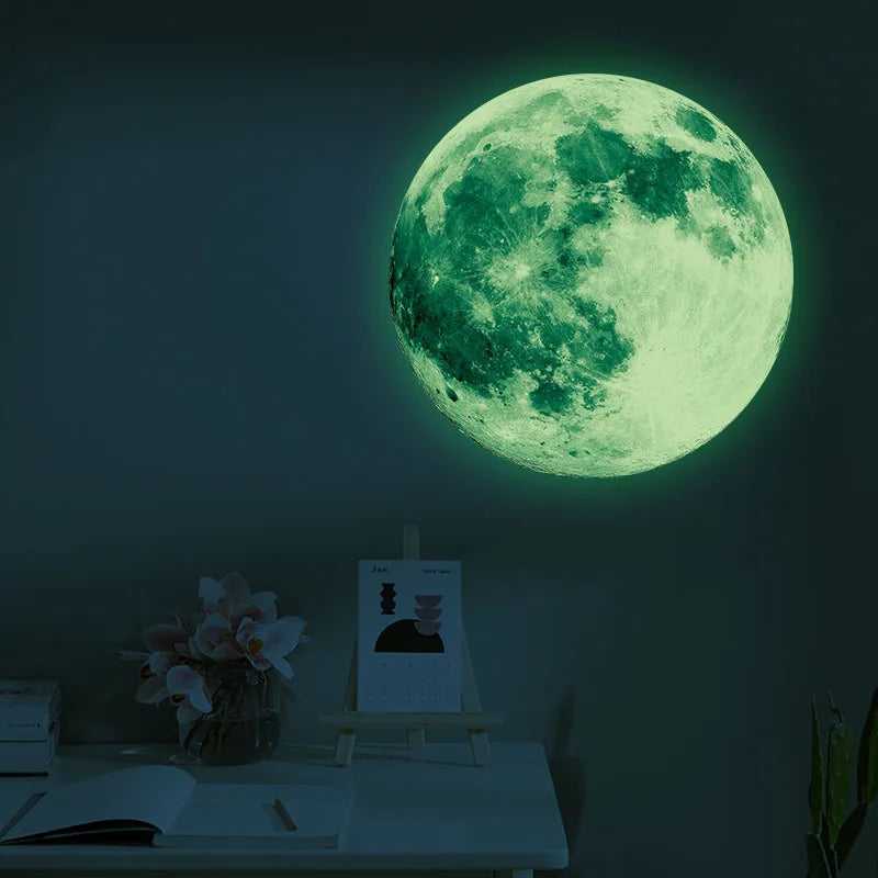 stickers muraux étoiles lune enfants décorations modernes bleu vert rose chambre salon pvc adhésifs