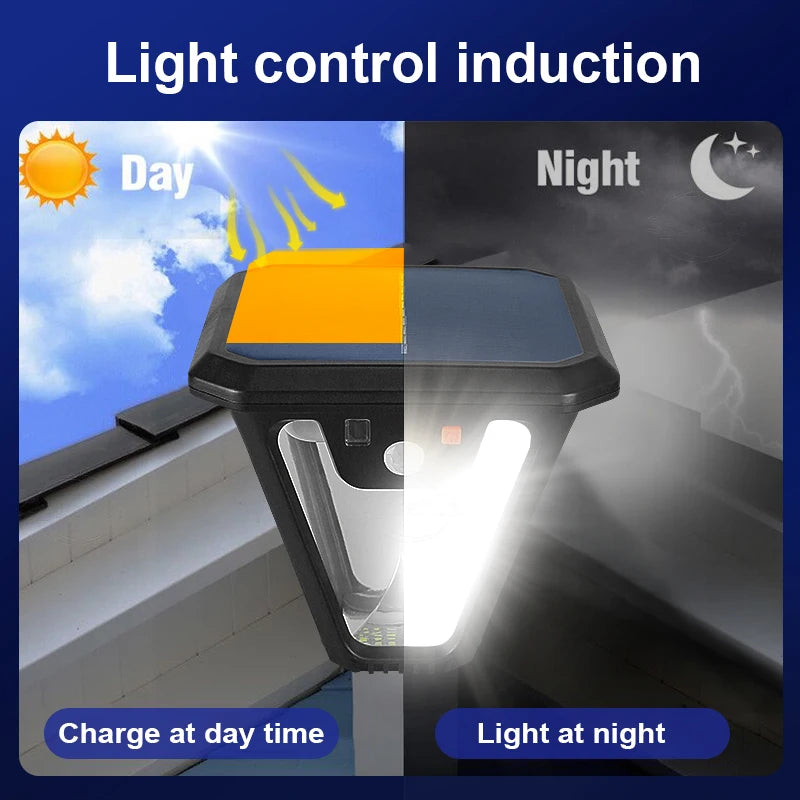 lampes solaires extérieures détecteur radar moderne ip65 led rechargeables télécommande
