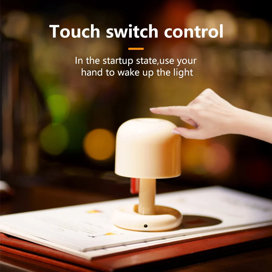 lampe table moderne rechargeable led orange beige interrupteur tactile chambre décoration maison
