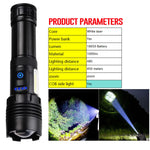 lampe torche led puissante rechargeable panneau solaire intégré lumière intense résistante chocs auto défense