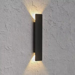 applique murale moderne extérieure led 18w 41cm noir résistante ip65 aluminium