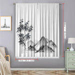rideaux japonais motifs bambou montagne zen opaque transparent 75x166cm polyester tubulaire