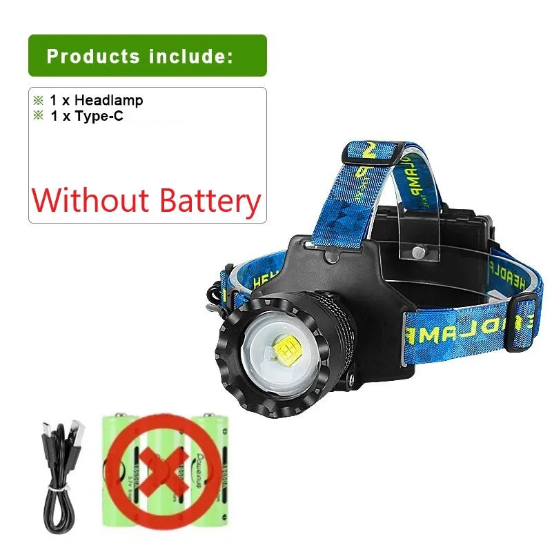 lampe frontale led noire bleue dorée textile rechargeable mode fixation ceinture ajustable modernes fonctionnels