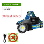 lampe frontale led noire bleue dorée textile rechargeable mode fixation ceinture ajustable modernes fonctionnels