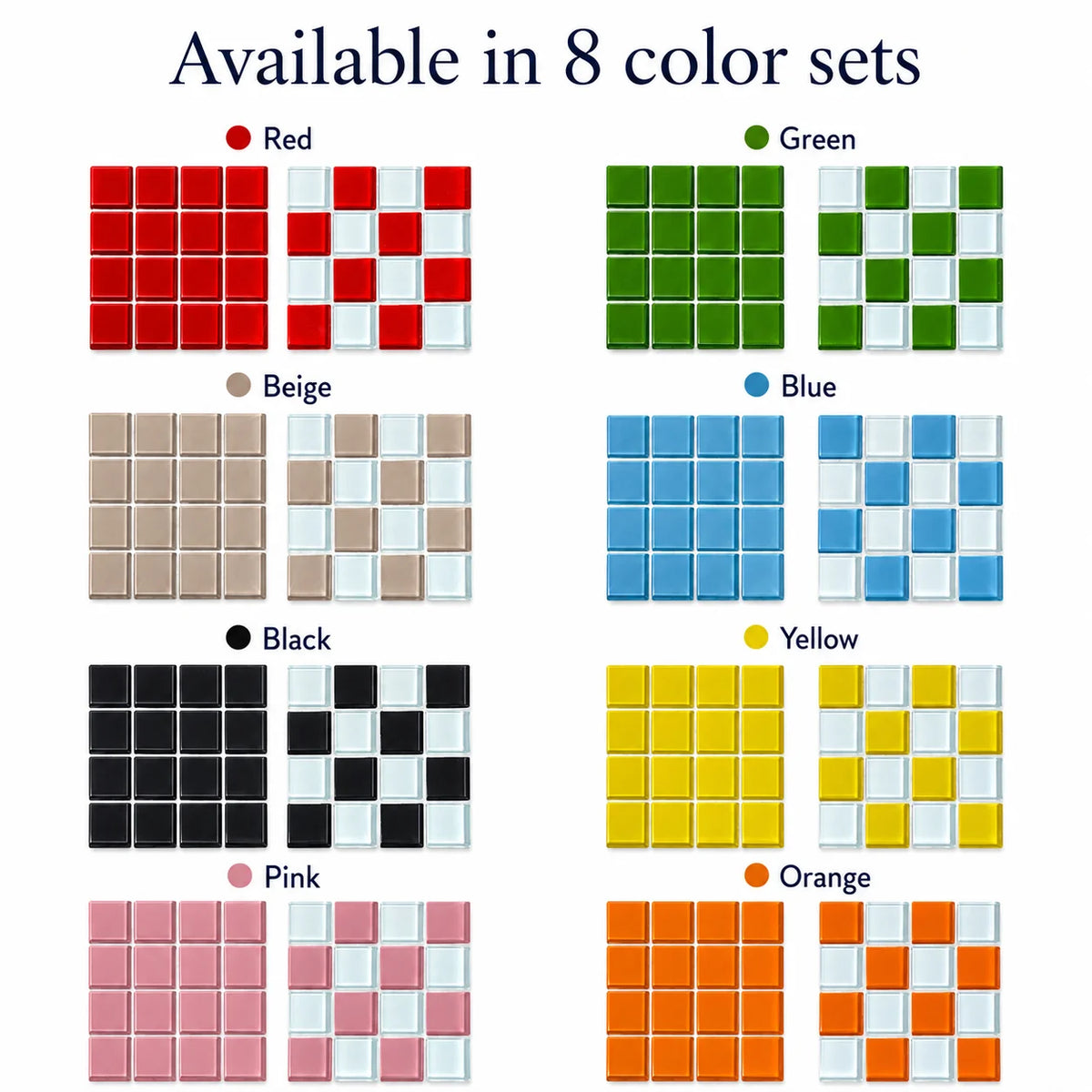 coasters verre résistant chaleur carreaux géométriques couleur rouge vert beige bleu noir jaune rose