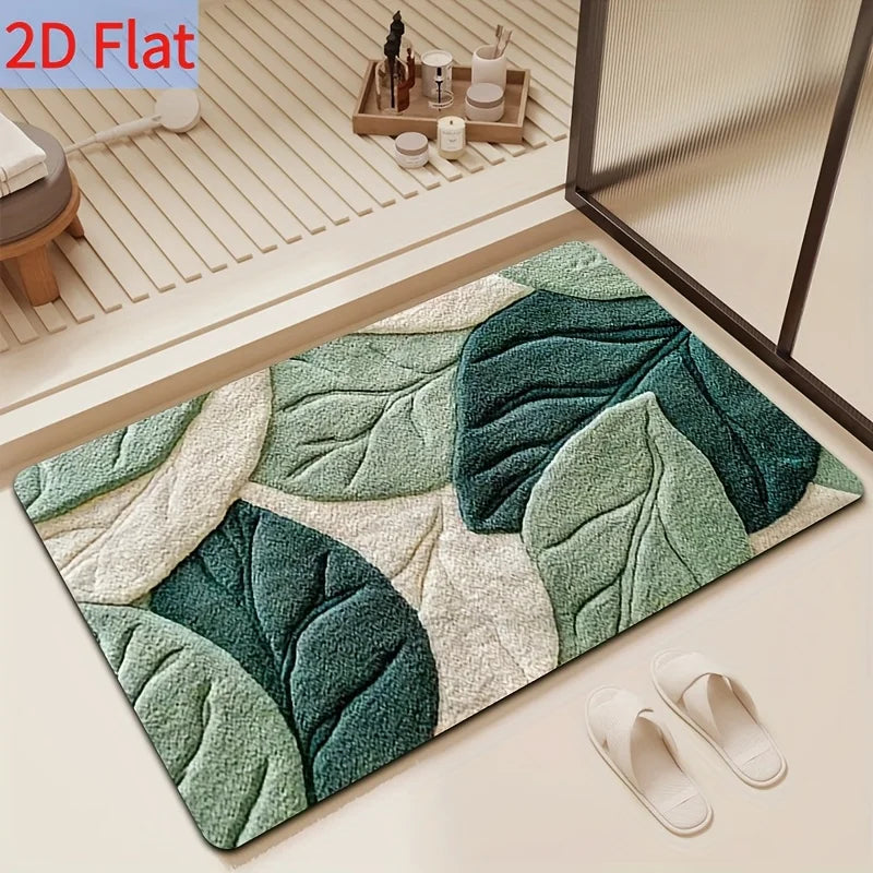 tapis vert feuilles moderne imperméable résistant antibactéries polyester doux salon chambre