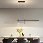 lampe suspendue rectangulaire moderne aluminium noir or salon cuisine table manger