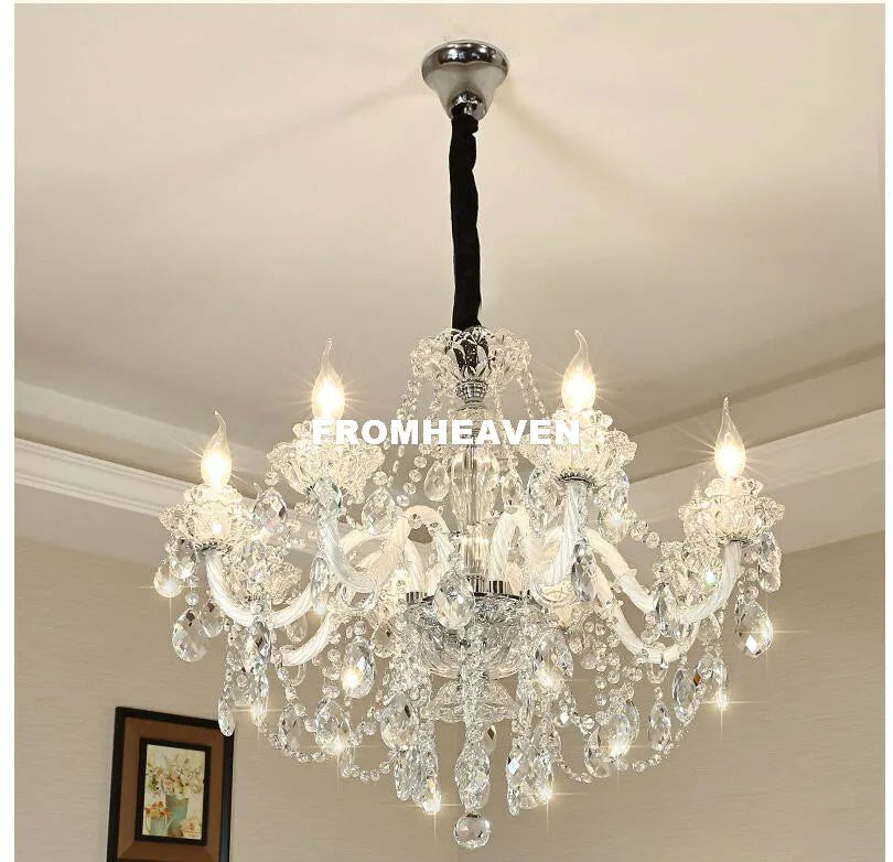 lustre cristal transparent classique suspension ornements décoratifs haute luminosité semi encastrée