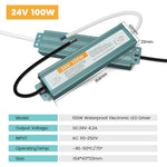 alimentation led étanche transformateur extérieur aluminium gris pilote dc 12v 24v éclairage