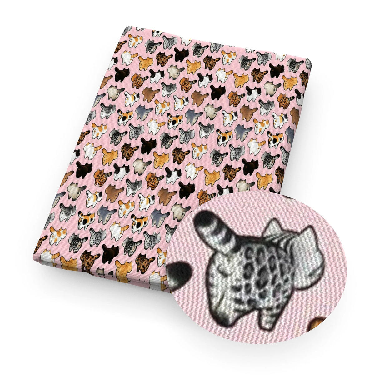 tissu polyester chats motif moderne rose clair bricolage couture quilting artisanal rapide respirant environnement