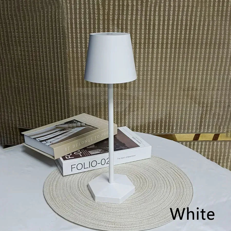 lampe table led rechargeable sans fil veilleuse tactile moderne noir bleu clair doré marron