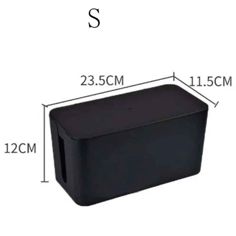 boîte rangement câbles blanc moderne minimaliste adhésif couvercle boucles réutilisable plastique pp simple