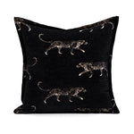 housse coussin jacquard motif forêt tropicale noir vert beige blanc décor maison voiture 45x45cm