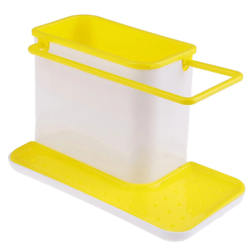 organisateur vaisselle plastique vert blanc moderne pratique support mural éponge gant cuisine brosse pot