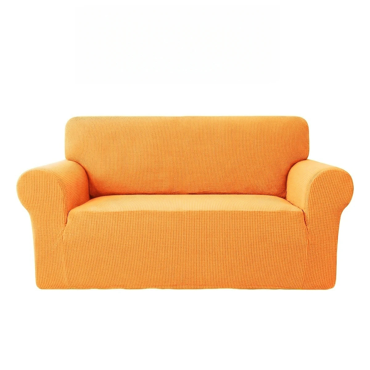 Housse canapé orange rayures diagonales moderne adhésif lavable printemps été salon decoration maison