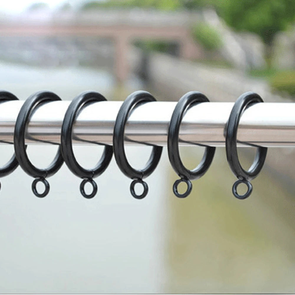 anneaux rideau métal eyelets moderne salle bain chambre noir blanc cuivre argent fixés