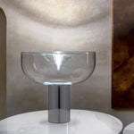 lampe table led transparente moderne base métallique interrupteur tactile vde certifié flux lumineux variable