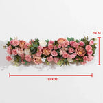 guirlande florale artificielle fleurs roses feuilles vertes décoration intérieure classique 100x28cm anniversaire mariage