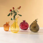vase transparent moderne verre rouge jaune vert orange bleu intérieur fleur pot decoration