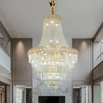 lustre cristal doré classique encastrée ampoules E14 led moderne salon hall