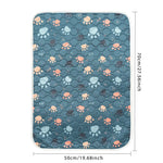 tapis absorbant imperméable chien chat motif pattes coeur lavable antidérapant intérieur moderne bleu