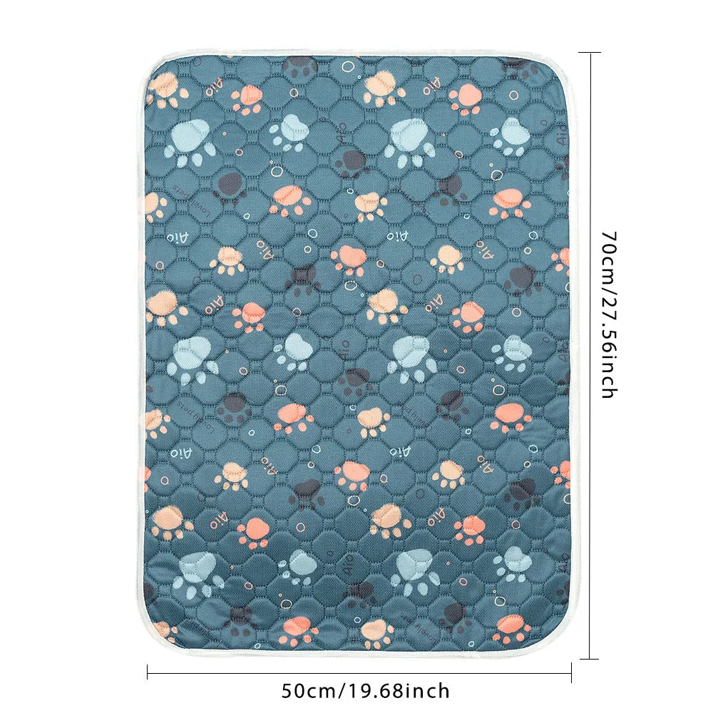 tapis absorbant imperméable chien chat motif pattes coeur lavable antidérapant intérieur moderne bleu