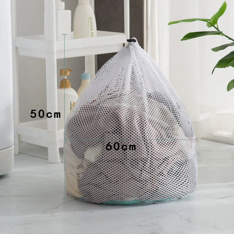 sac linge filet réutilisable blanc beige bleu transparent utilitaire contemporain 50cm 60cm 30cm 40cm