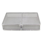 boîte compartiments argentée maille fine contemporaine clic clac opaques différentes tailles cm