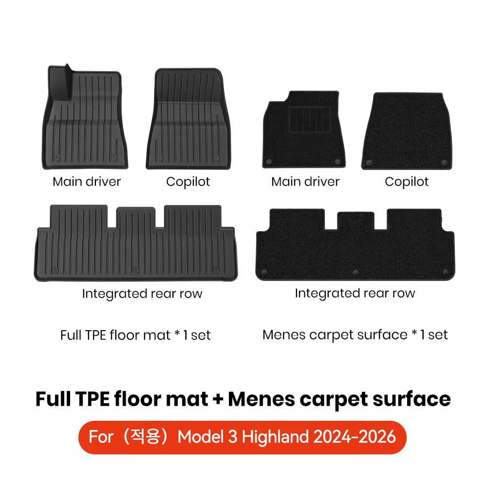 tapis sol voiture noir rayures horizontales minimaliste anti dérapant boucle spécifique imperméable intérieur auto