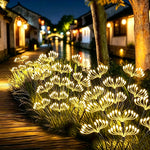 guirlande lumineuse solaire fleurs dorées éclairage extérieur moderne led autoinstallation ip65