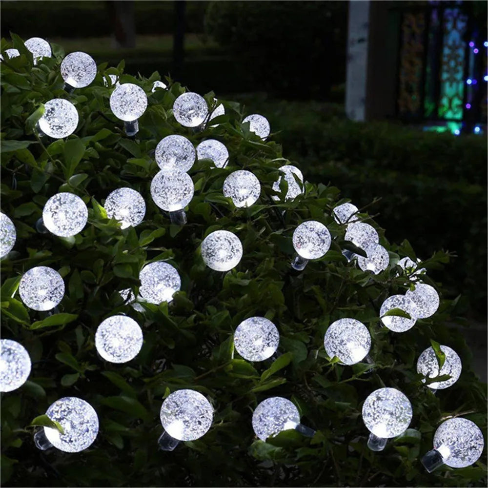 guirlande lumineuse solaire 100 leds multicolore translucides moderne clips extérieur jardin