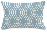 coussin décoratif moderne motif floral géométrique bleu clair gris beige