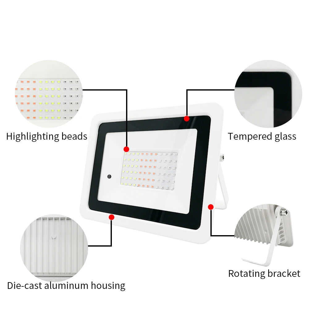 projecteur led rgb blanc noir moderne télécommande clips rotatifs certification ip68 vde ul rohs