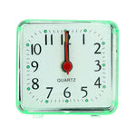 réveil carré transparent double cloche quartz rose bleu vert blanc chambre decoration maison