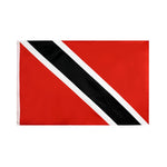drapeau trinité tobago rouge noir blanc triangles dorés décoration murale polyester 120x180cm 90x150cm