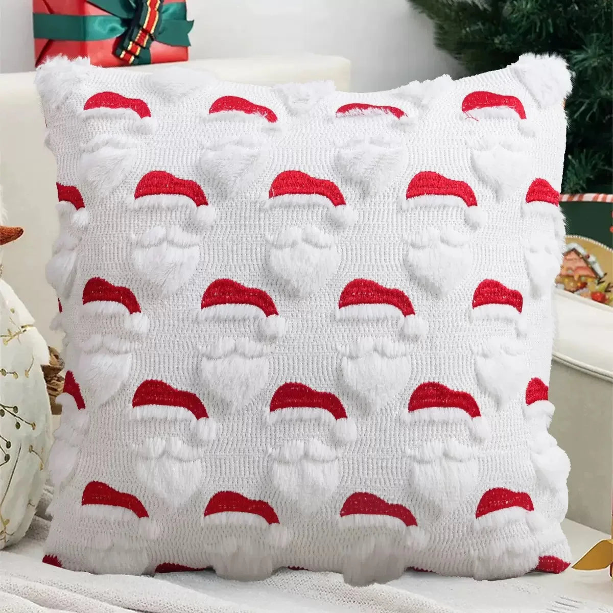 coussin halloween fantômes blancs oranges amovible lavable moderne zip caché