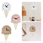 horloge murale forme glace rose blanc marron chiffres noirs deco enfantine originale