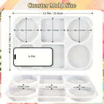 moule silicone coques transparentes fleurs séchées artisanat décoration maison epoxy résine circulaire cavités profondes
