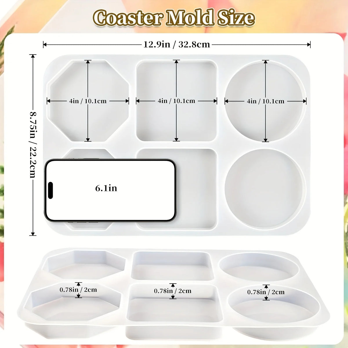 moule silicone coques transparentes fleurs séchées artisanat décoration maison epoxy résine circulaire cavités profondes