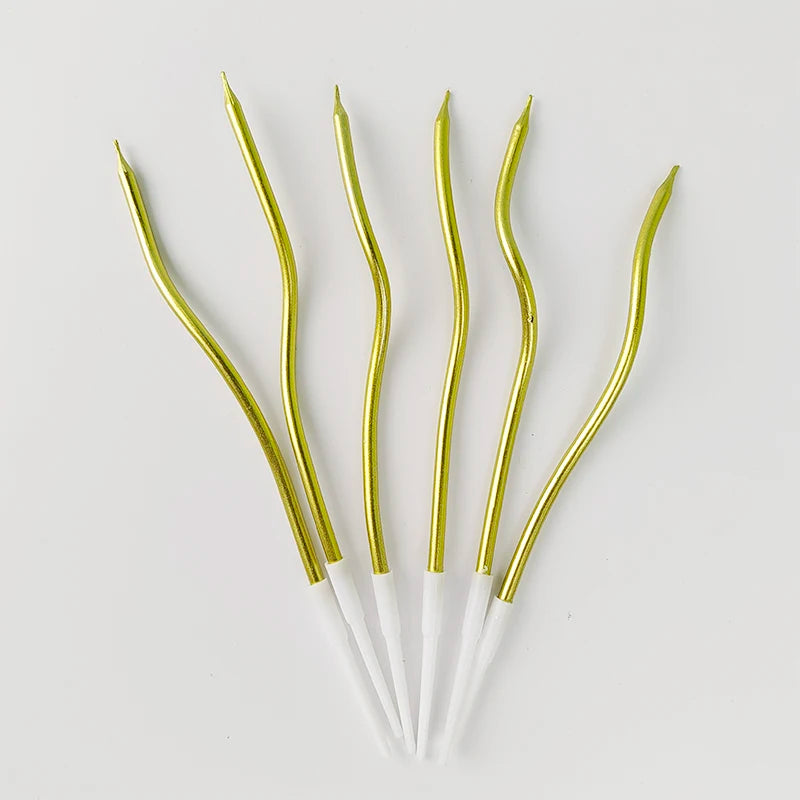 bougies gâteau or rose vert violet blanc lisses brillantes moderne festif anniversaire mariage fiançailles