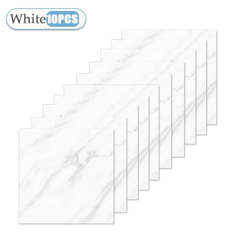 carrelage marbré blanc gris moderne adhésif résistant eau pvc pet xpe 30x30cm