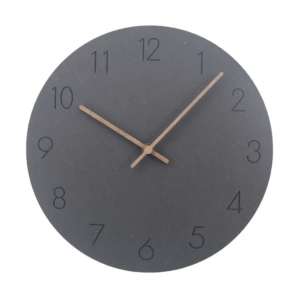 horloge murale moderne vert menthe bleu gris rouille minimaliste aiguille quartz 29cm bois texturé