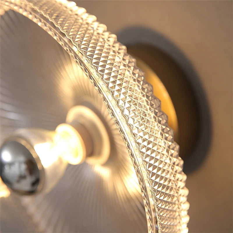 lampe murale moderne transparente dorée rayures fines ampoule led éclairage quotidien fixation élégant flux