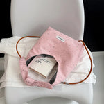 sac main femme rose clair étoiles dorées doux moderne casual tote toile