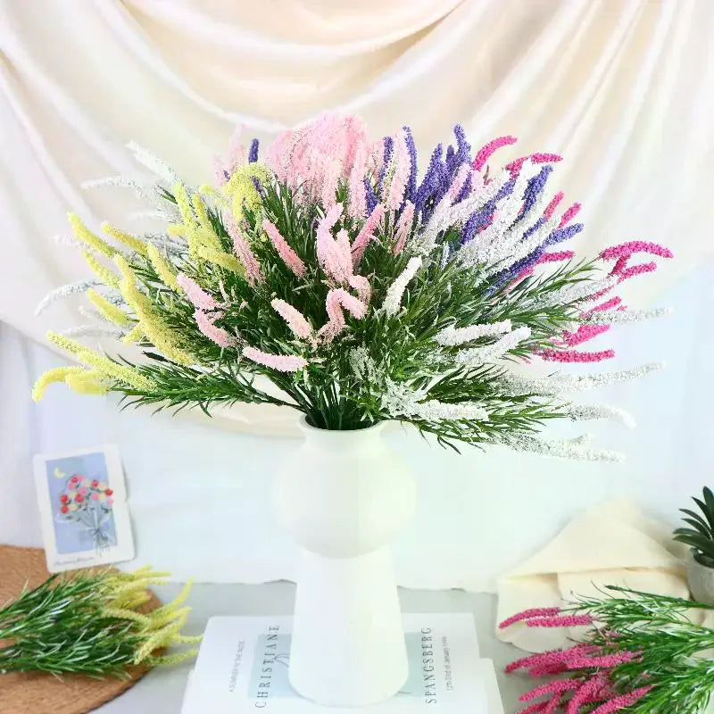 bouquet artificiel violet rose jaune blanc moderne décoration intérieur maison événement festive
