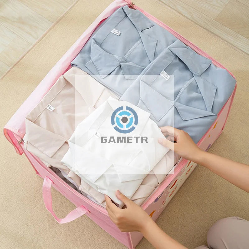 boîte rangement enfant rose bleu clair gris ours coeurs fleurs cute happy poignées détachables