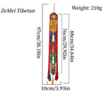 écharpe décorative ethnique brodée couleurs vives motifs floraux pompons traditionnelle intérieur temple