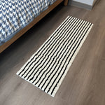tapis moderne blanc vert rayures antidérapant salle bain buanderie entrée minimaliste non glissant machine